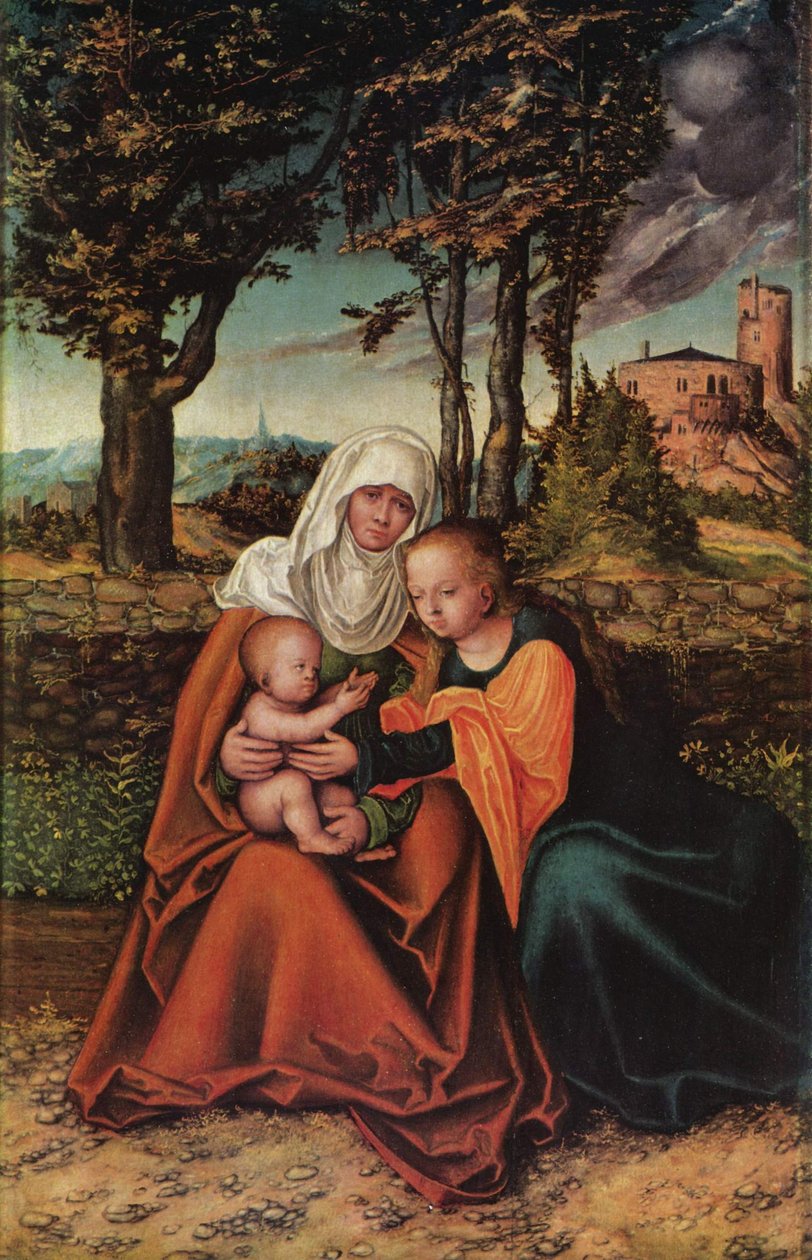 Alemão: Hl. Anna Selbdritt A Virgem e o Menino com Santa Ana de Lucas Cranach the Elder