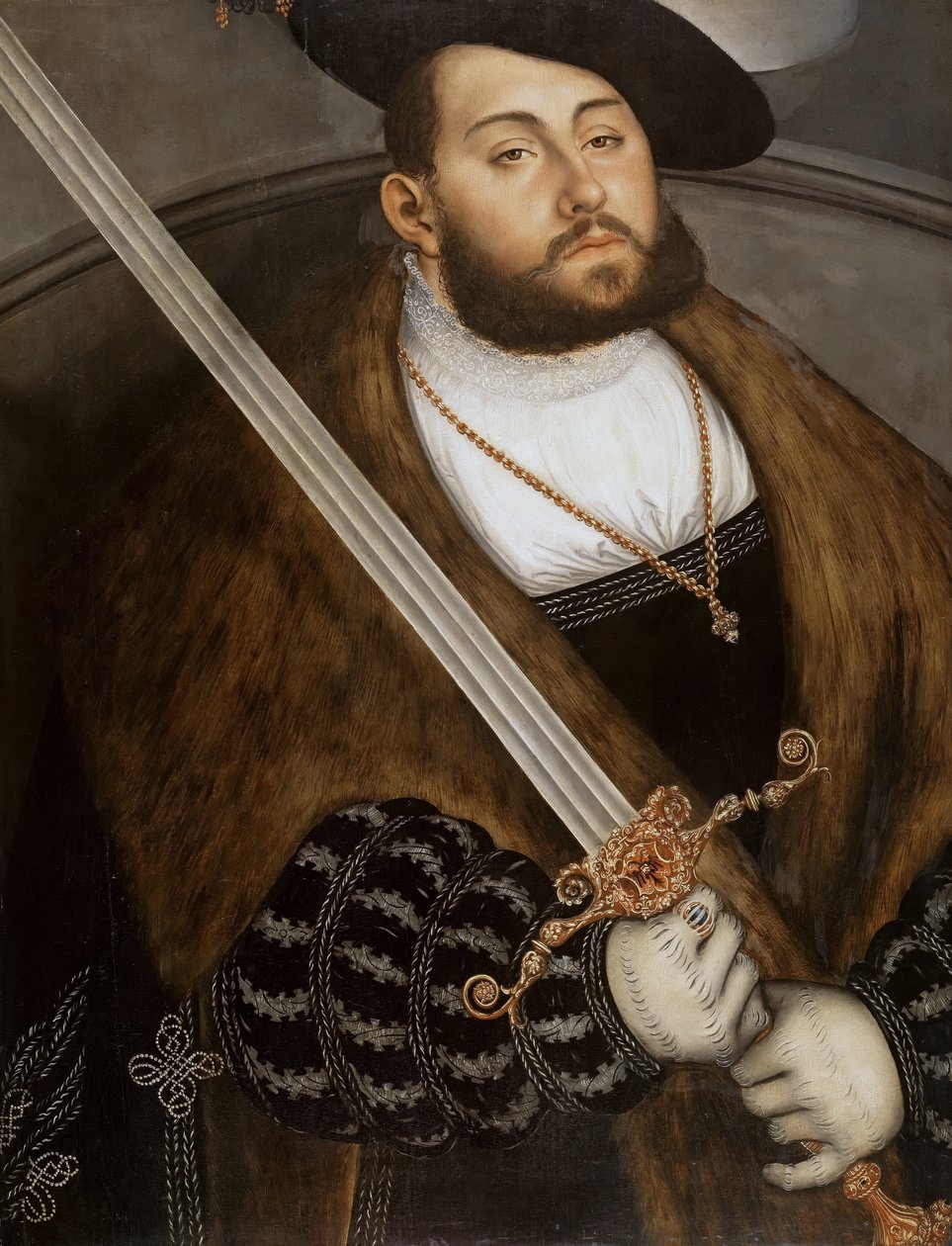 Alemão: Johann Friedrich I, der Großmütige (1503-1554), Eleitor da Saxónia Johann Friedrich I, the Magnanimous, Eleitor da Saxónia de Lucas Cranach the Elder