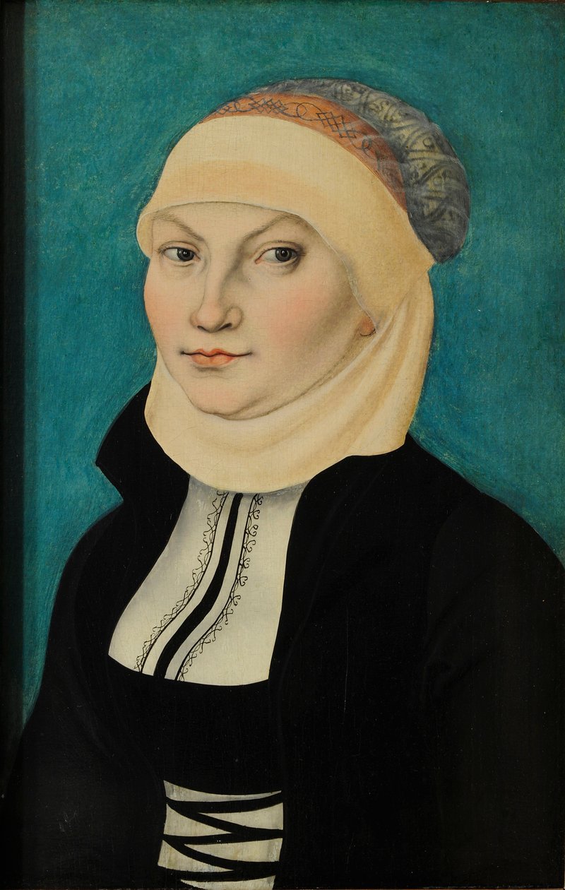 Alemão: Katharina von Bora als Brustbildbnis nach links Katharina de Bora, comprimento do busto, virada para a esquerda de Lucas Cranach the Elder