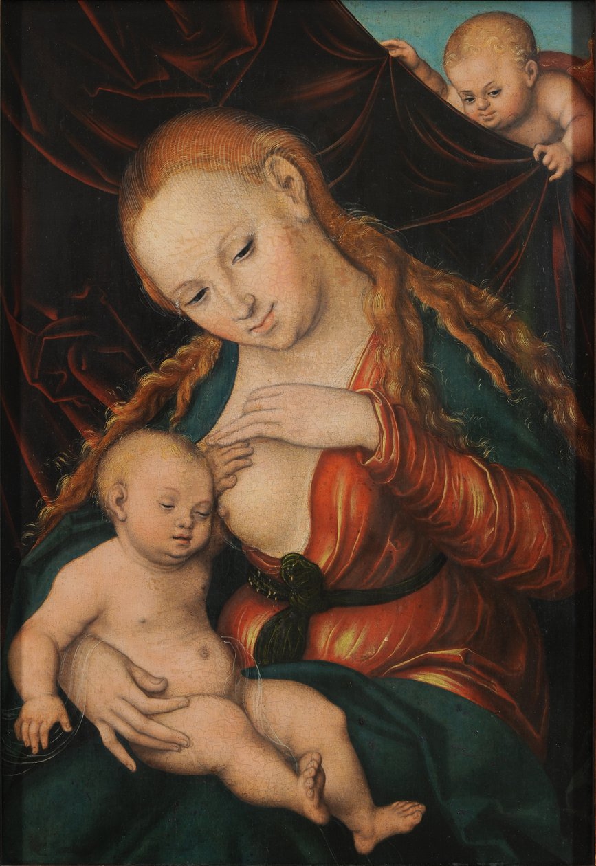 Alemão: Madonna, dem Christkind die Brust reichend A Virgem que amamenta o Menino de Lucas Cranach the Elder