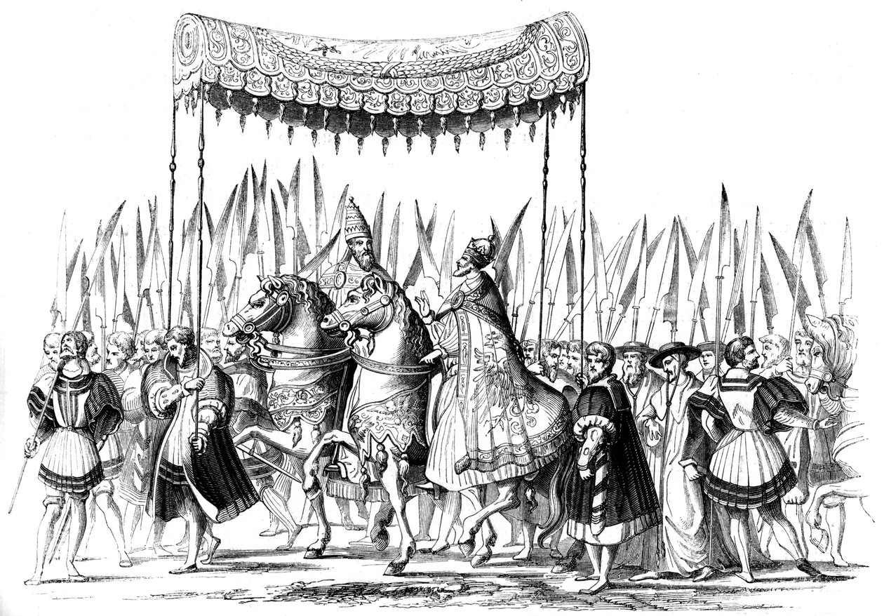 Procissão imperial, 1529-1530, 1849. de Lucas Cranach the Elder