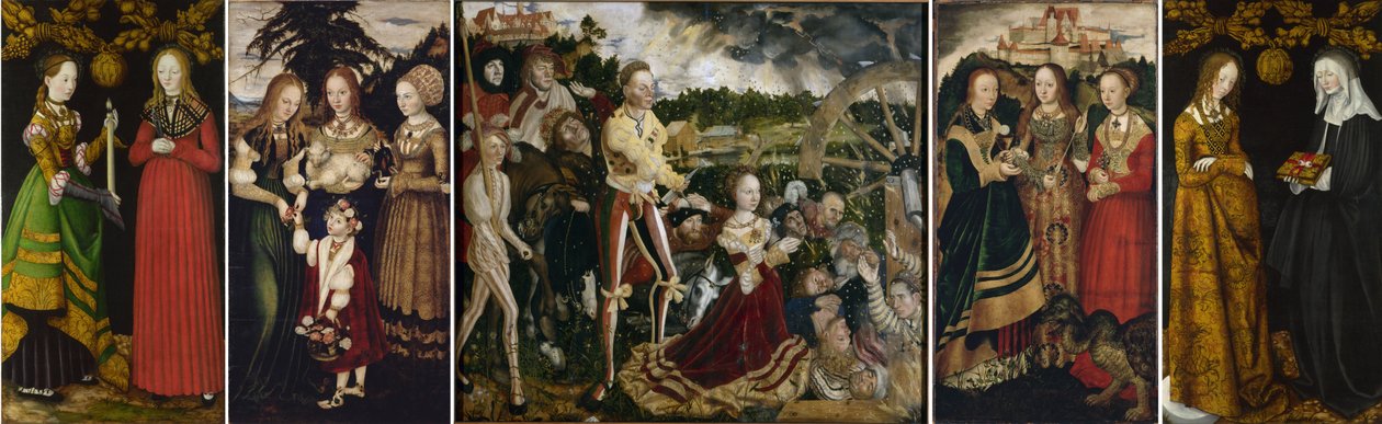 Lucas Cranach, o Velho - Retábulo de Santa Catarina (Dresden e Londres) de Lucas Cranach the Elder