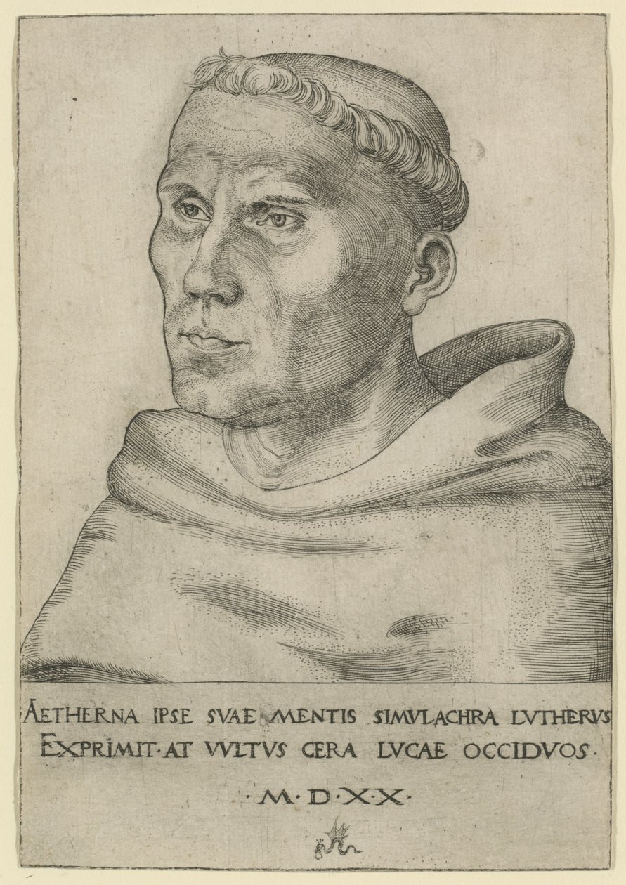 Lutero como frade agostiniano de Lucas Cranach the Elder