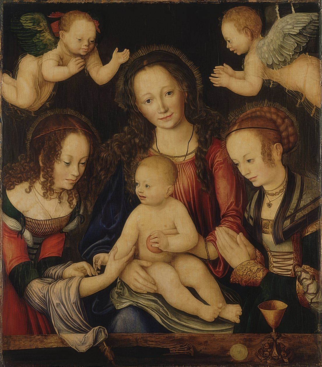 Retábulo mariano, o chamado altar do príncipe (painel do meio). Por volta de 1510 de Lucas Cranach the Elder