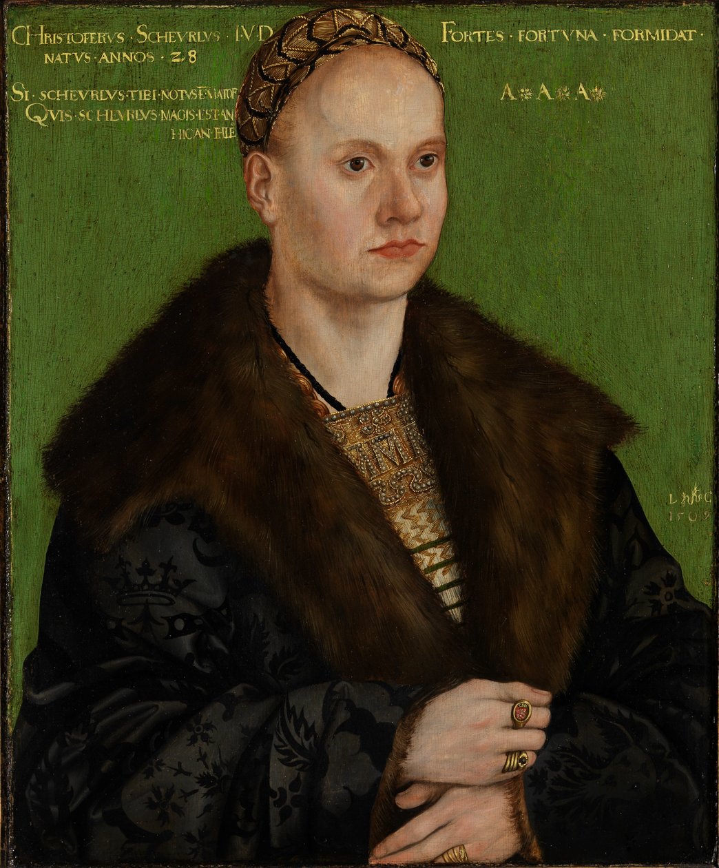 Retrato do humanista Christoph Scheurl de Lucas Cranach the Elder