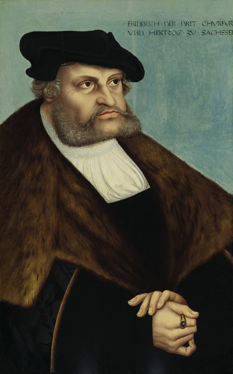 Retrato de Frederico III, eleitor da Saxônia 1463-1525 de Lucas Cranach the Elder