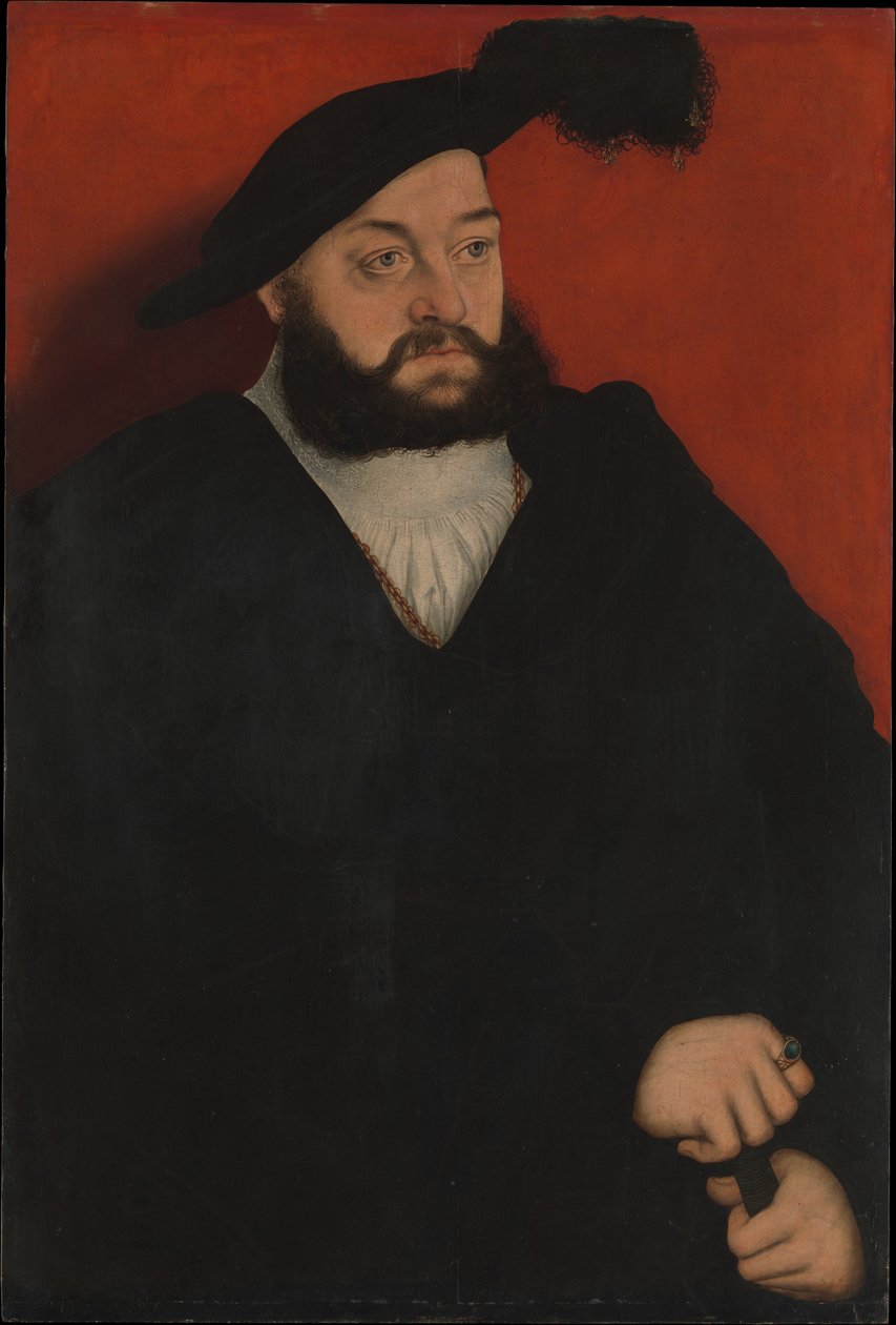 Retrato de João, príncipe hereditário da Saxônia de Lucas Cranach the Elder