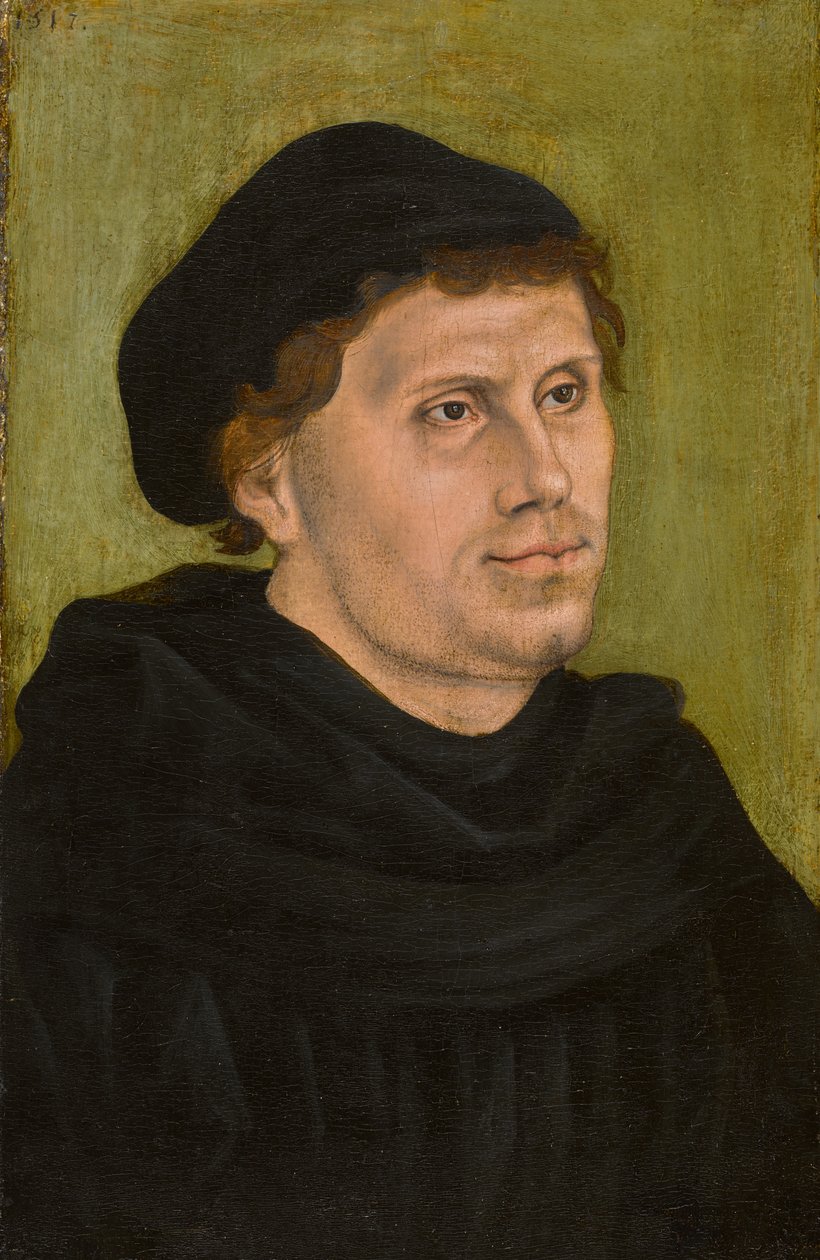 Retrato de Martinho Lutero 1483-1546, 1517. de Lucas Cranach the Elder