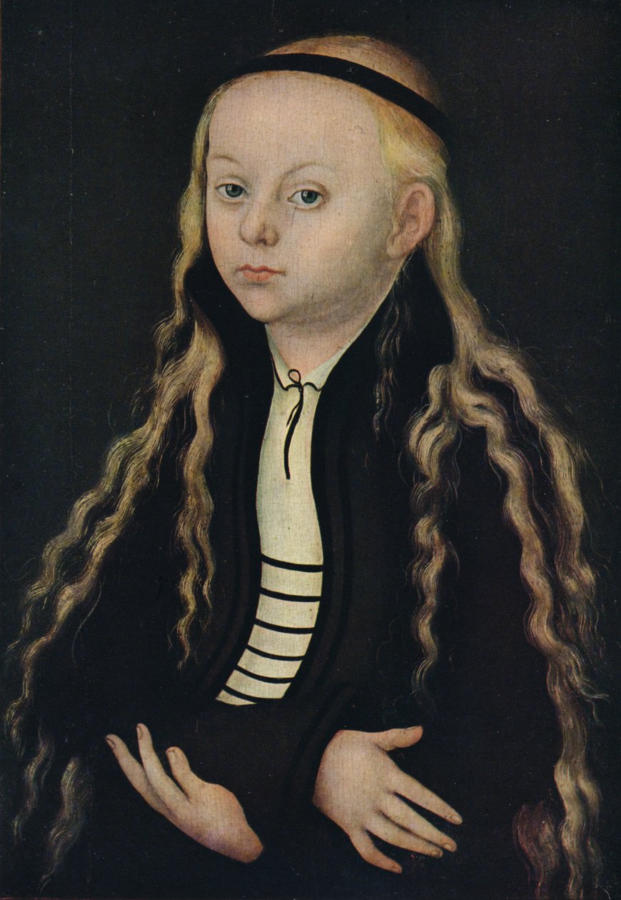 Retrato de uma jovem garota, século 16, 1939 de Lucas Cranach the Elder