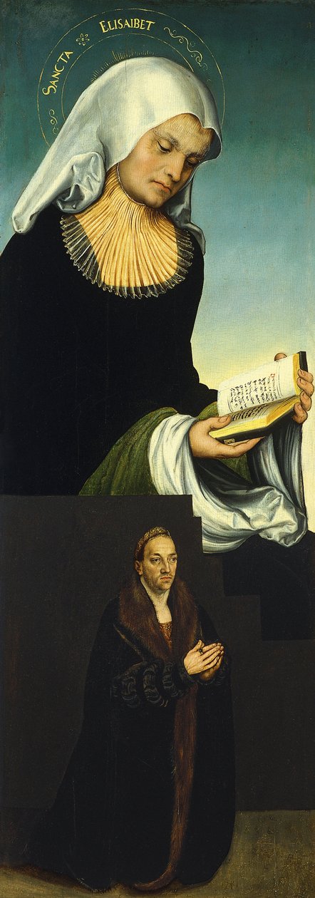 Santa Isabel com o duque George da Saxônia como doador, ca 1514 de Lucas Cranach the Elder