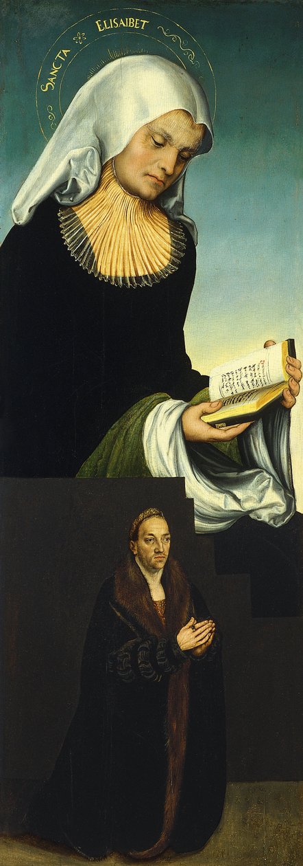 Santa Isabel com Jorge, duque da Saxónia, como doador [frente e verso] de Lucas Cranach the Elder