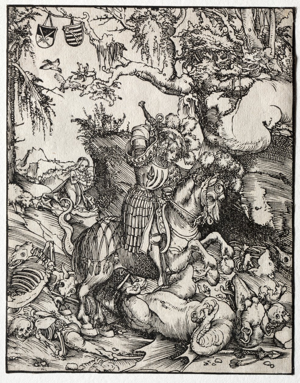 São Jorge matando o dragão, 1500s. de Lucas Cranach the Elder