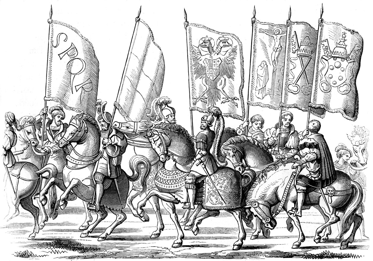 Padrões da igreja e do império, 1529-1530 1849. de Lucas Cranach the Elder