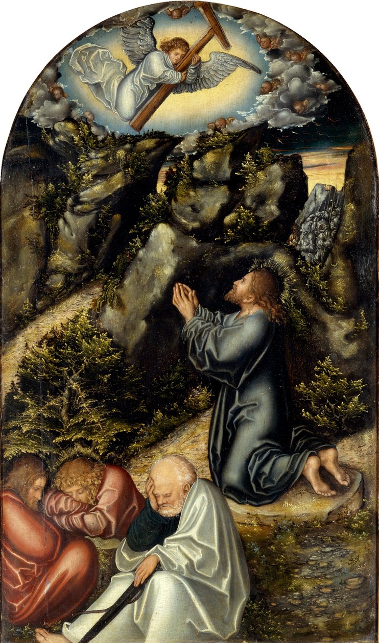 A agonia no jardim, c. 1520 de Lucas Cranach the Elder
