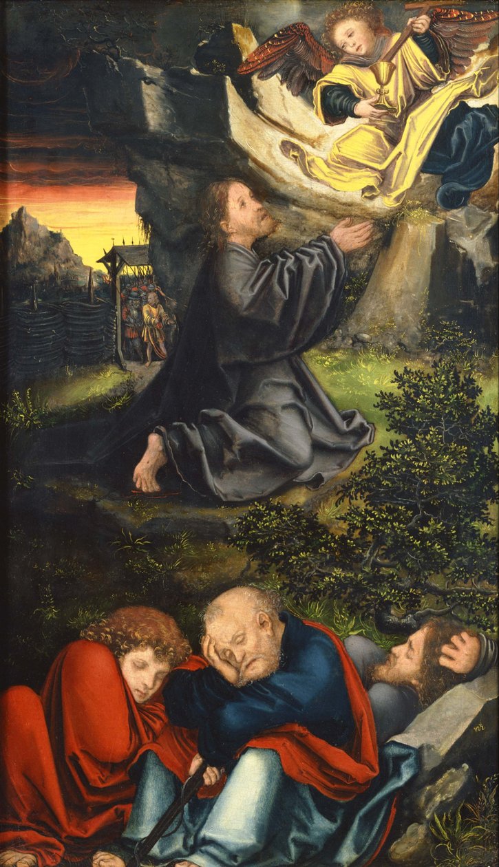 A agonia no jardim, ca 1518 de Lucas Cranach the Elder