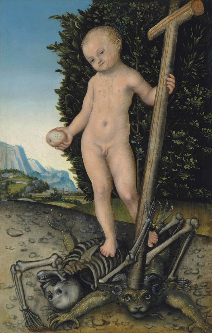 O Menino Cristo como Redentor de Lucas Cranach the Elder