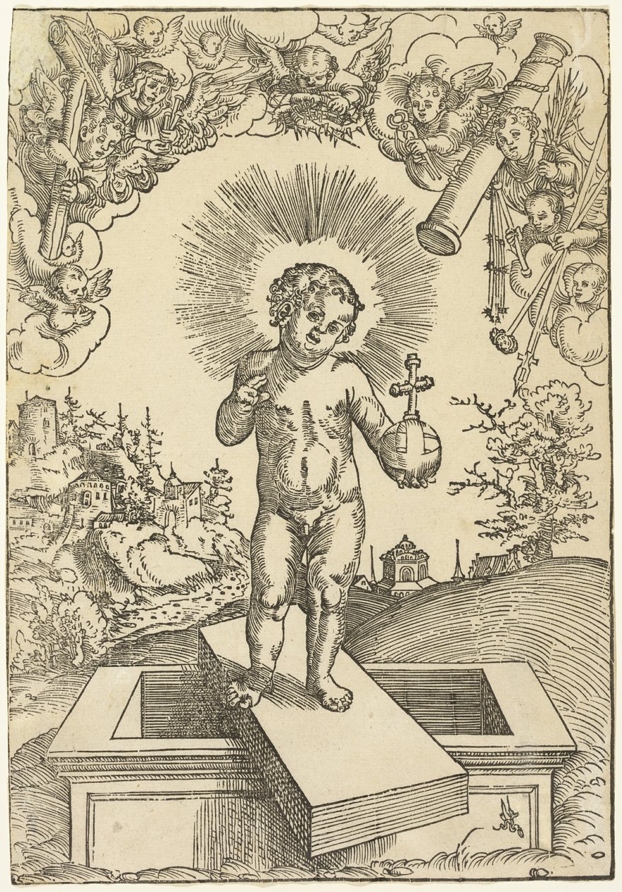 O Menino Cristo como Redentor de Lucas Cranach the Elder