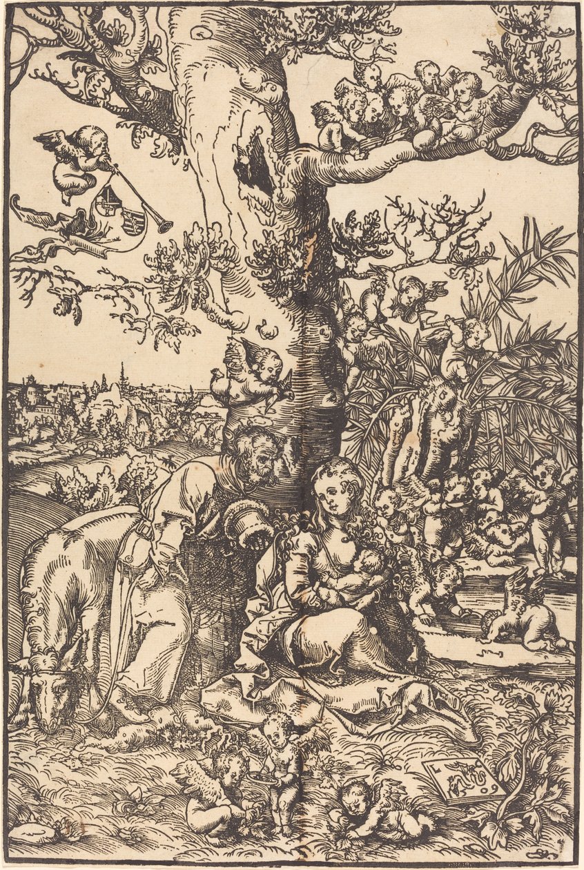 O descanso na fuga para o Egito de Lucas Cranach the Elder