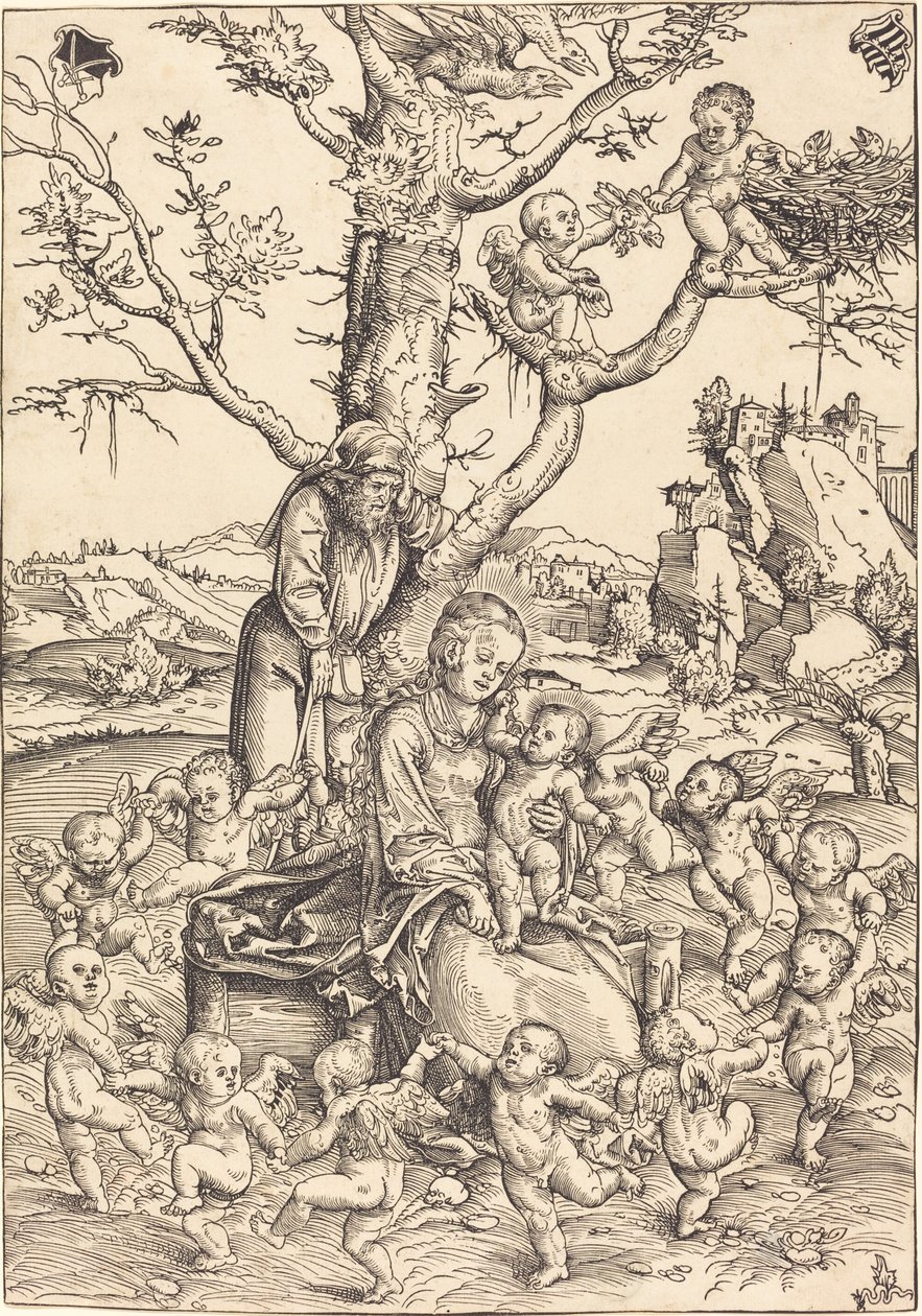 O descanso na fuga para o Egito de Lucas Cranach the Elder