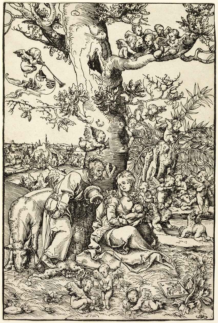 O resto da fuga para o Egito de Lucas Cranach the Elder