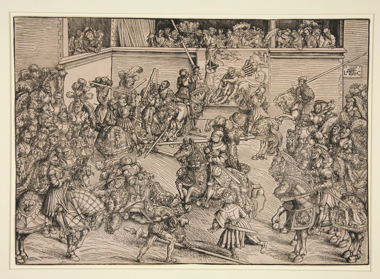 O Segundo Torneio (com a Tapeçaria de Sansão e o Leão) de Lucas Cranach the Elder