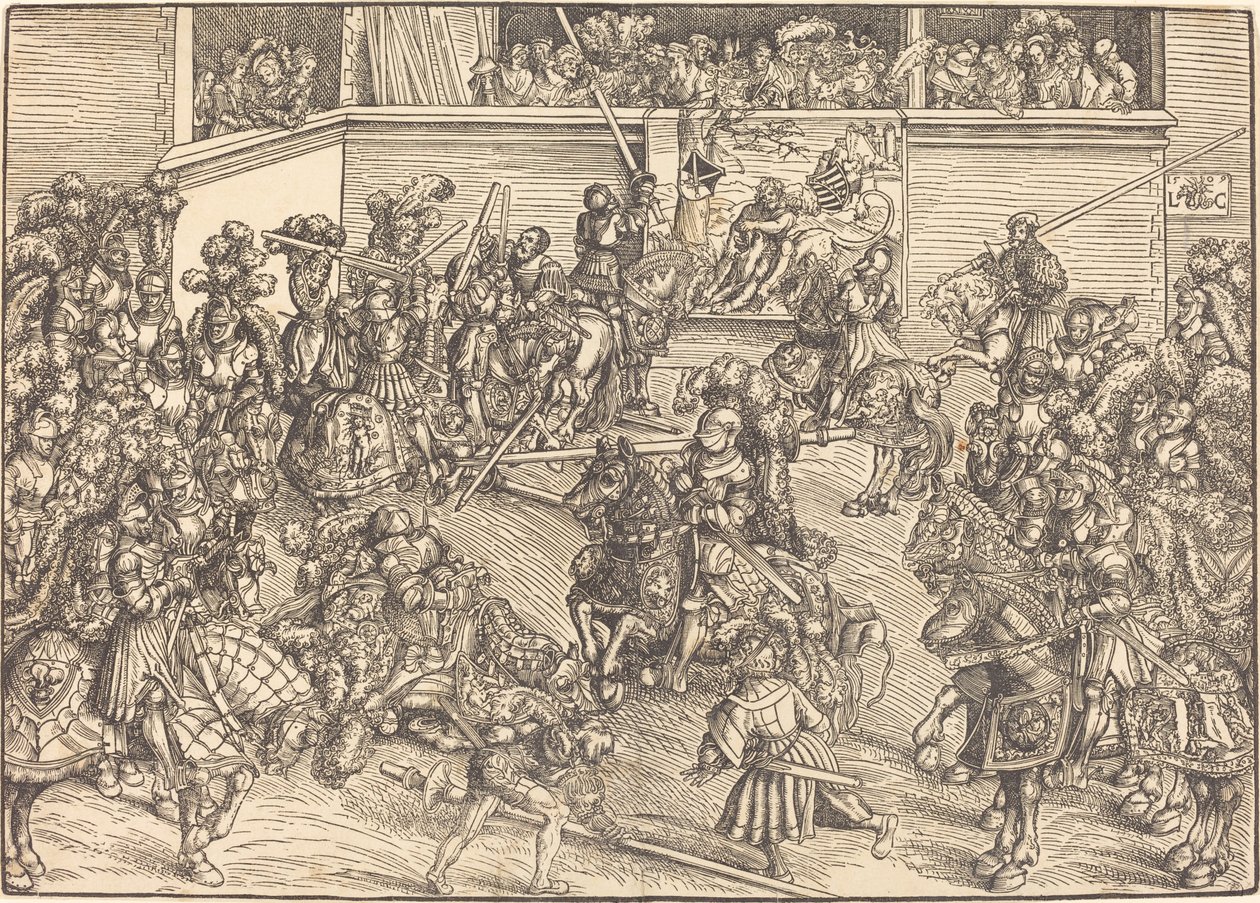 O Segundo Torneio com a Tapeçaria de Sansão e o Leão de Lucas Cranach the Elder