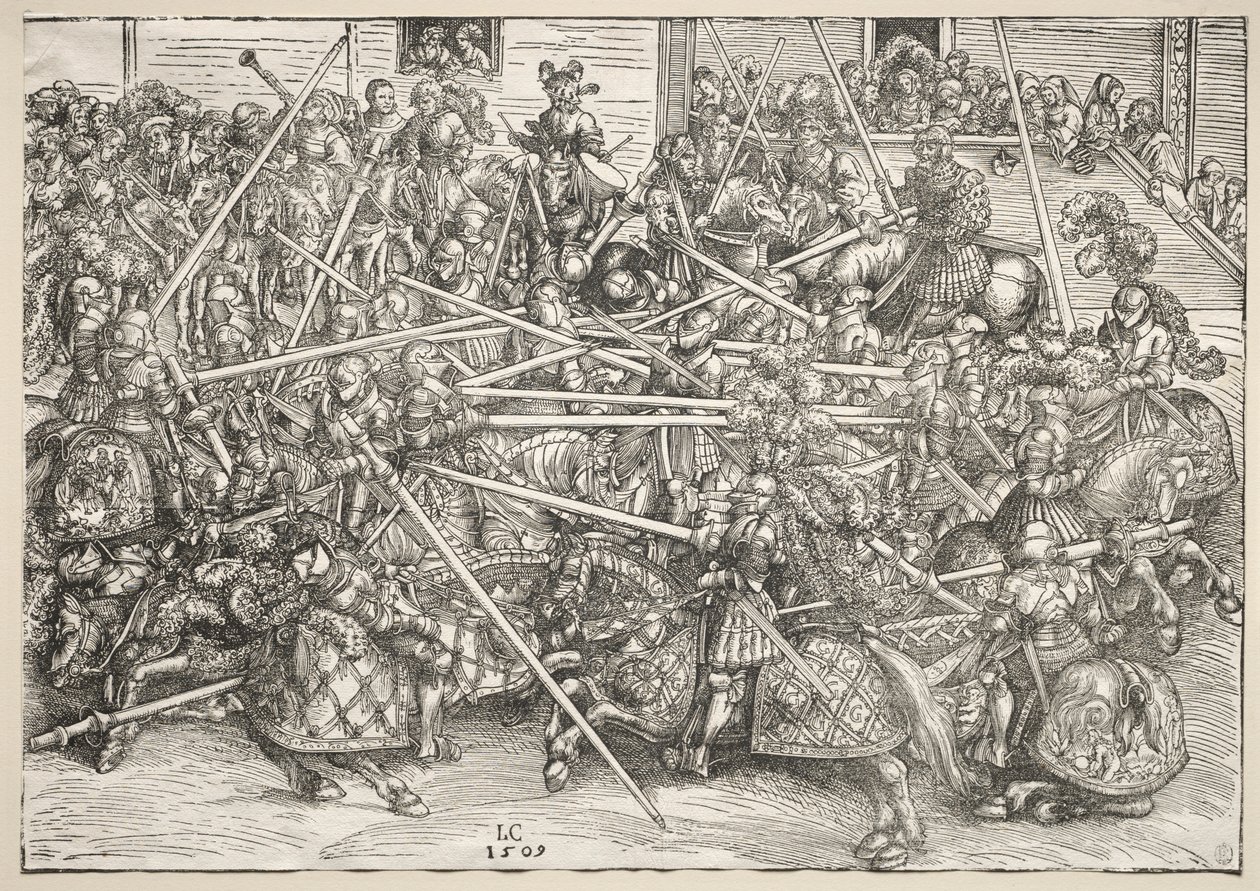 O torneio com lanças, 1509. de Lucas Cranach the Elder
