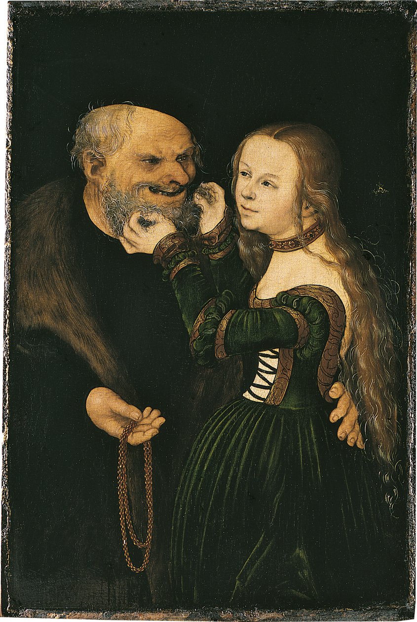 O casal desigual, ca 1530 de Lucas Cranach the Elder
