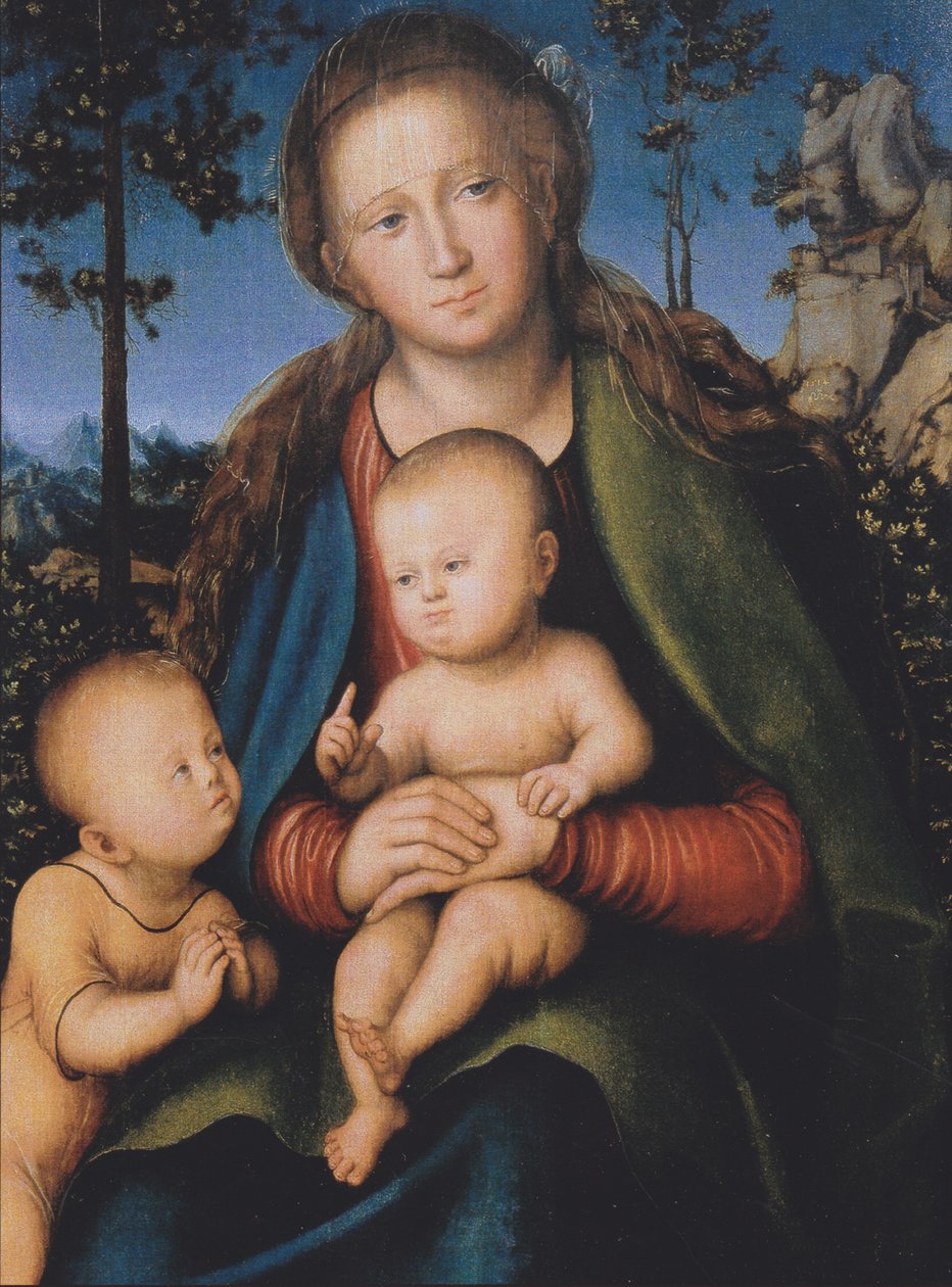 A Virgem e o Menino com o Menino São João de Lucas Cranach the Elder