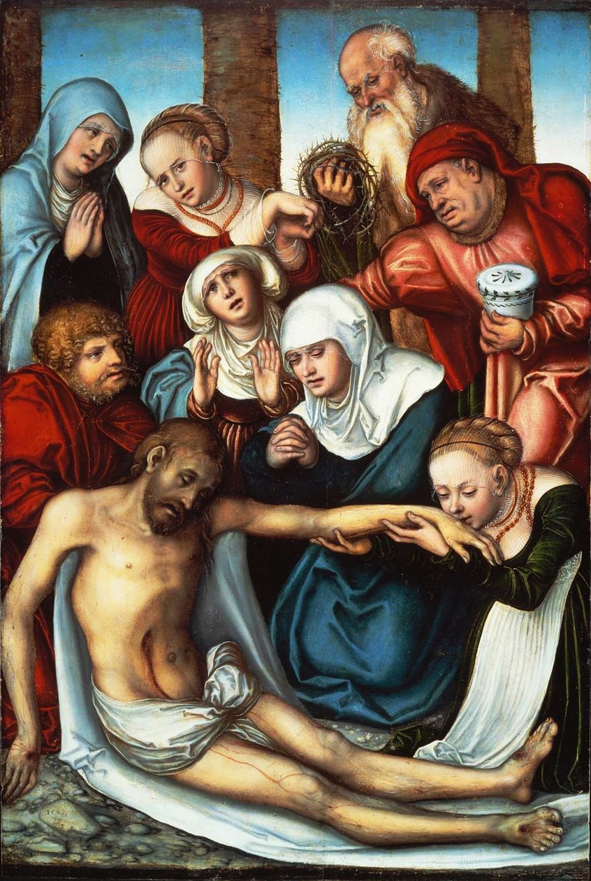A lamentação sobre o Cristo morto de Lucas Cranach the Elder