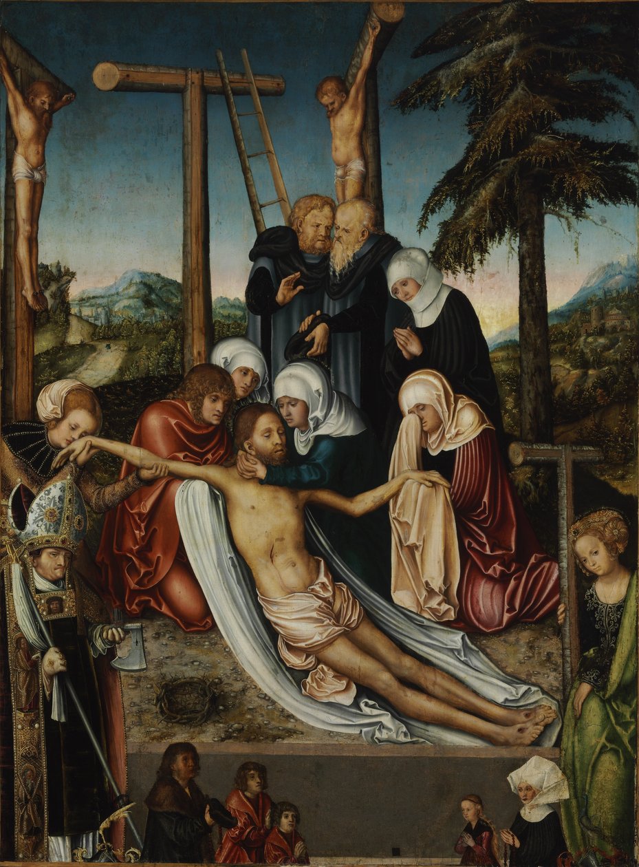 A lamentação sobre o Cristo morto de Lucas Cranach the Elder