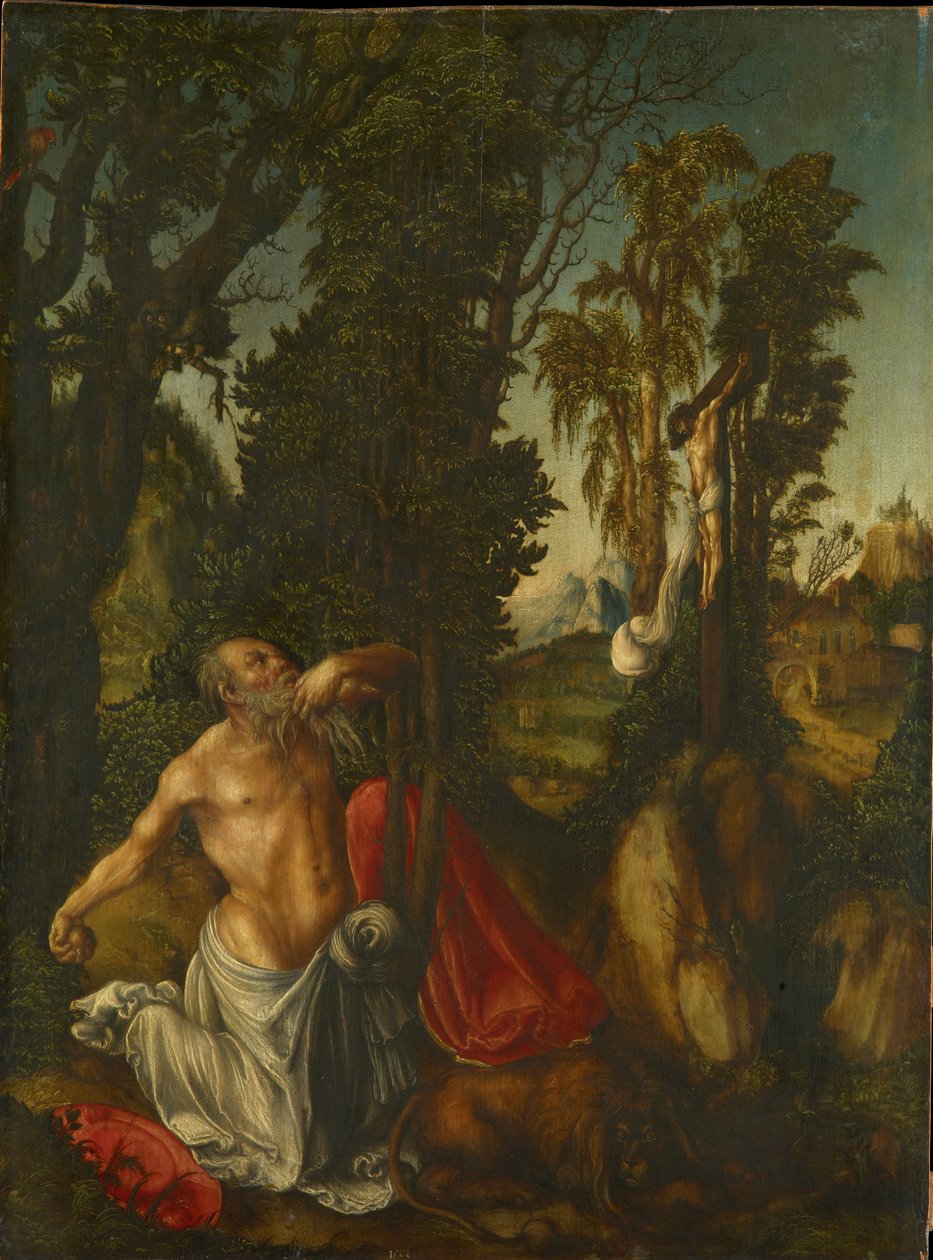 O penitente São Jerônimo, 1502 de Lucas Cranach the Elder