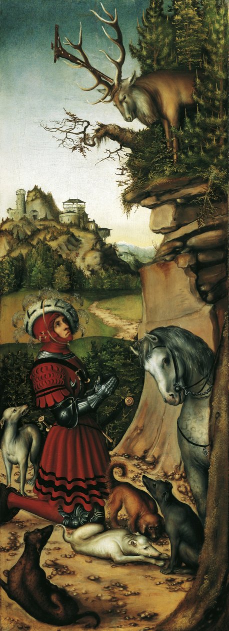 A visão de Santo Eustáquio de Lucas Cranach the Elder