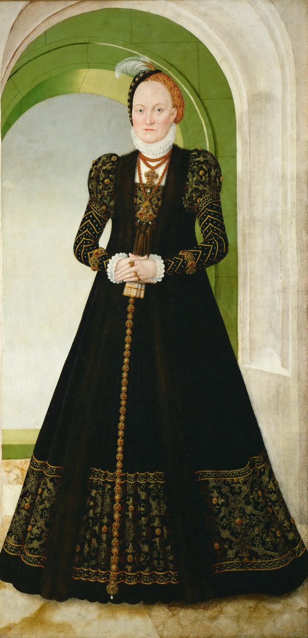 Anne da Dinamarca 1532-1585, Electress da Saxônia, após 1565 de Lucas Cranach the Younger
