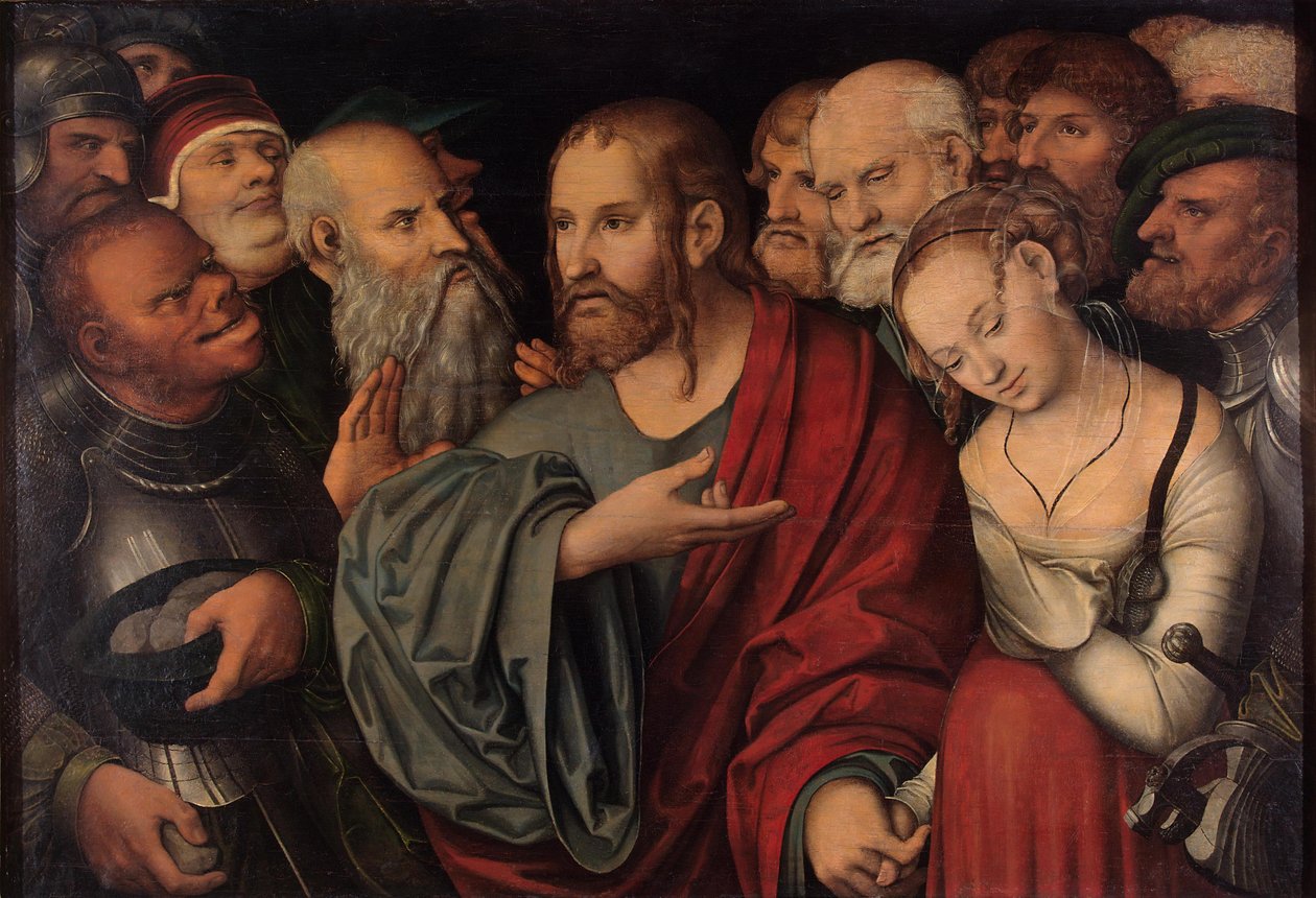 Cristo e a adúltera de Lucas Cranach the Younger