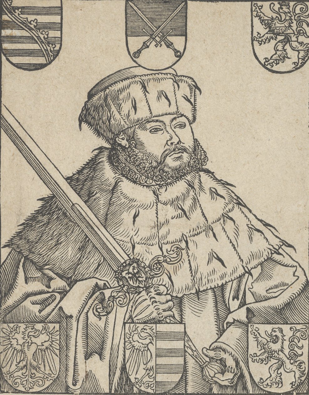 Cópia de João Frederico, o Magnânimo, em vestes eleitorais de Lucas Cranach the Younger  