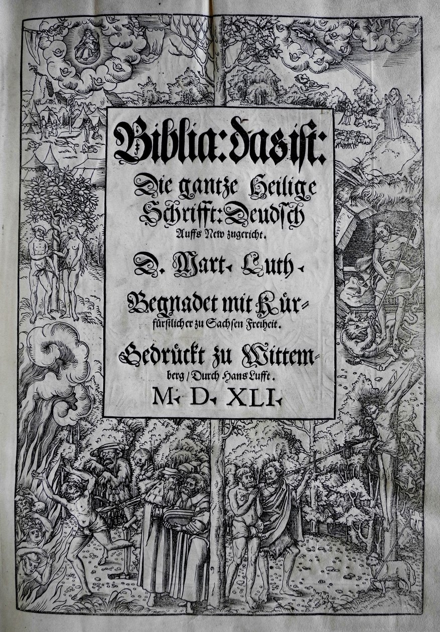 Design da capa Biblia de Martin Luther, 1541. de Lucas Cranach the Younger