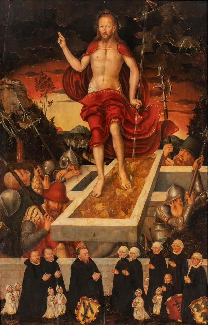 Alemão: Auferstehung Christi A Ressurreição de Cristo de Lucas Cranach the Younger