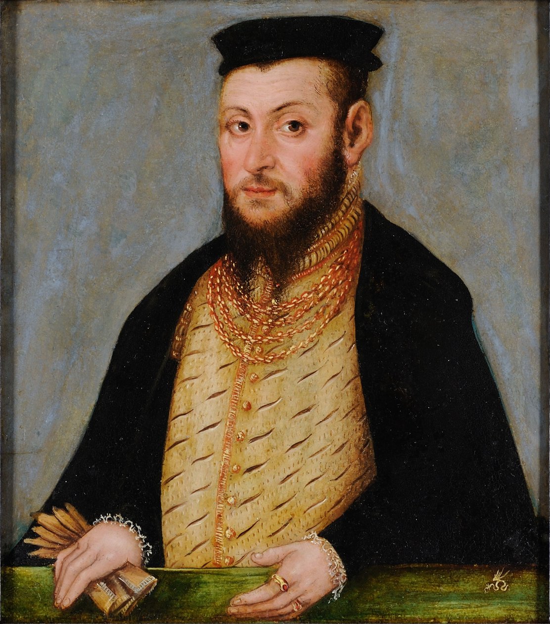 Polaco: Retrato de Zygmunta Augusta (1520-1572), króla Polski Sigismund II Augustus. de Lucas Cranach the Younger