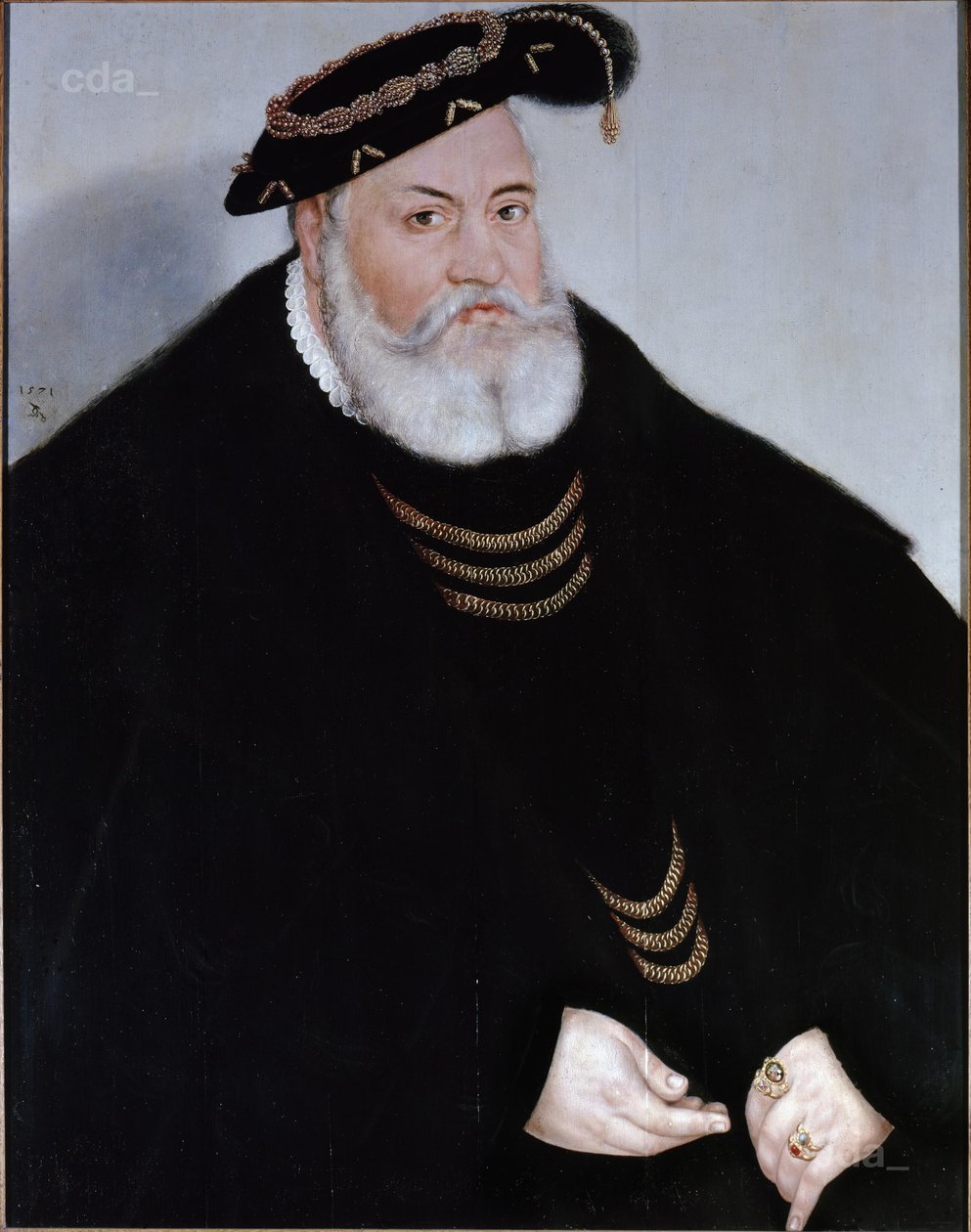 Retrato do Marquês Georg, o Piedoso, de Brandenburgo-Ansbach de Lucas Cranach the Younger