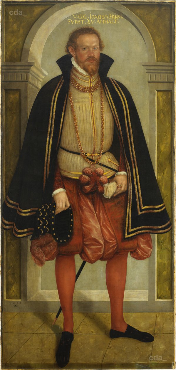 Retrato do Príncipe Joachim Ernst von Anhalt (1536 - 1586) de Lucas Cranach the Younger
