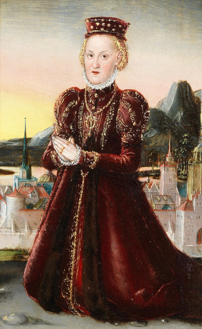 Retrato da Princesa Agnes Gräfin von Barby de Lucas Cranach the Younger