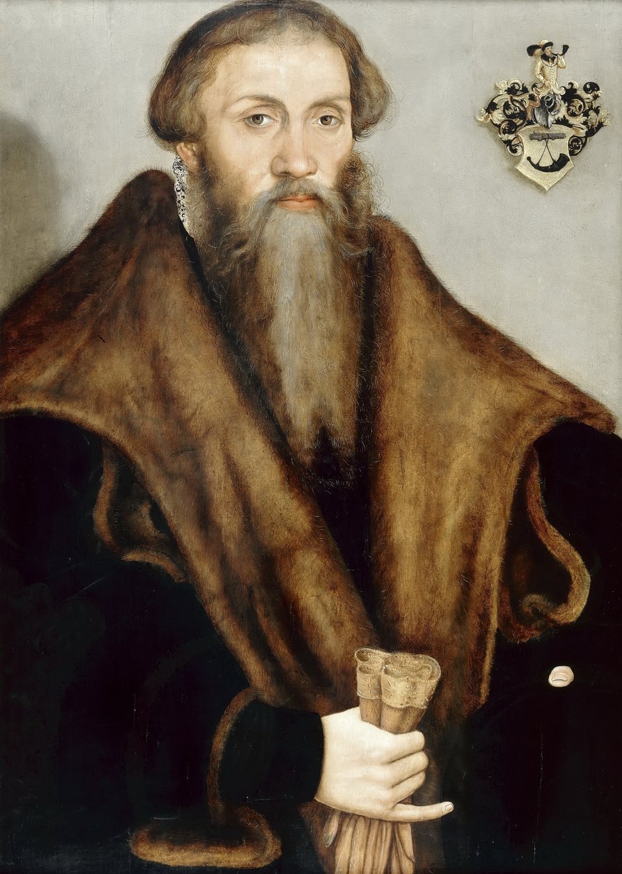 Retrato do advogado saxão Leonhard Badhorn (1510-1587) de Lucas Cranach the Younger