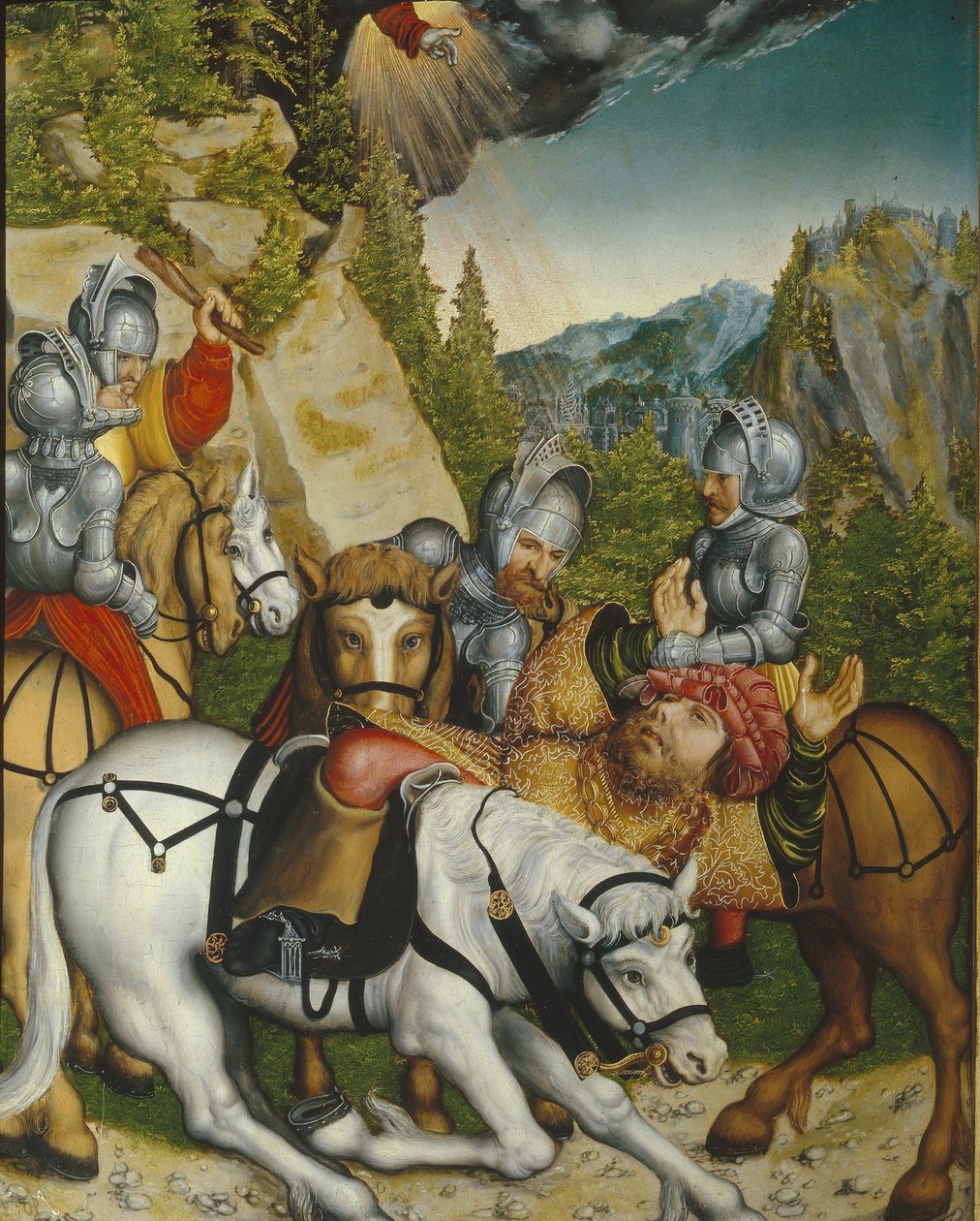A conversão a caminho de Damasco de Lucas Cranach the Younger