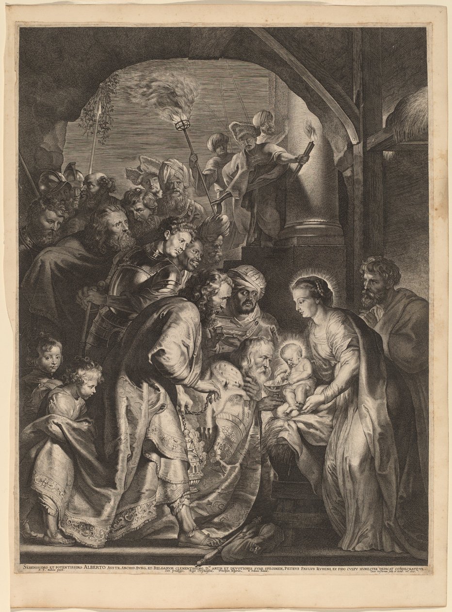 A adoração dos magos de Lucas Emil Vorsterman, after Sir Peter Paul Rubens