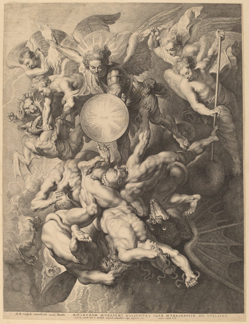 A Queda dos Anjos Rebeldes de Lucas Emil Vorsterman after Sir Peter Paul Rubens
