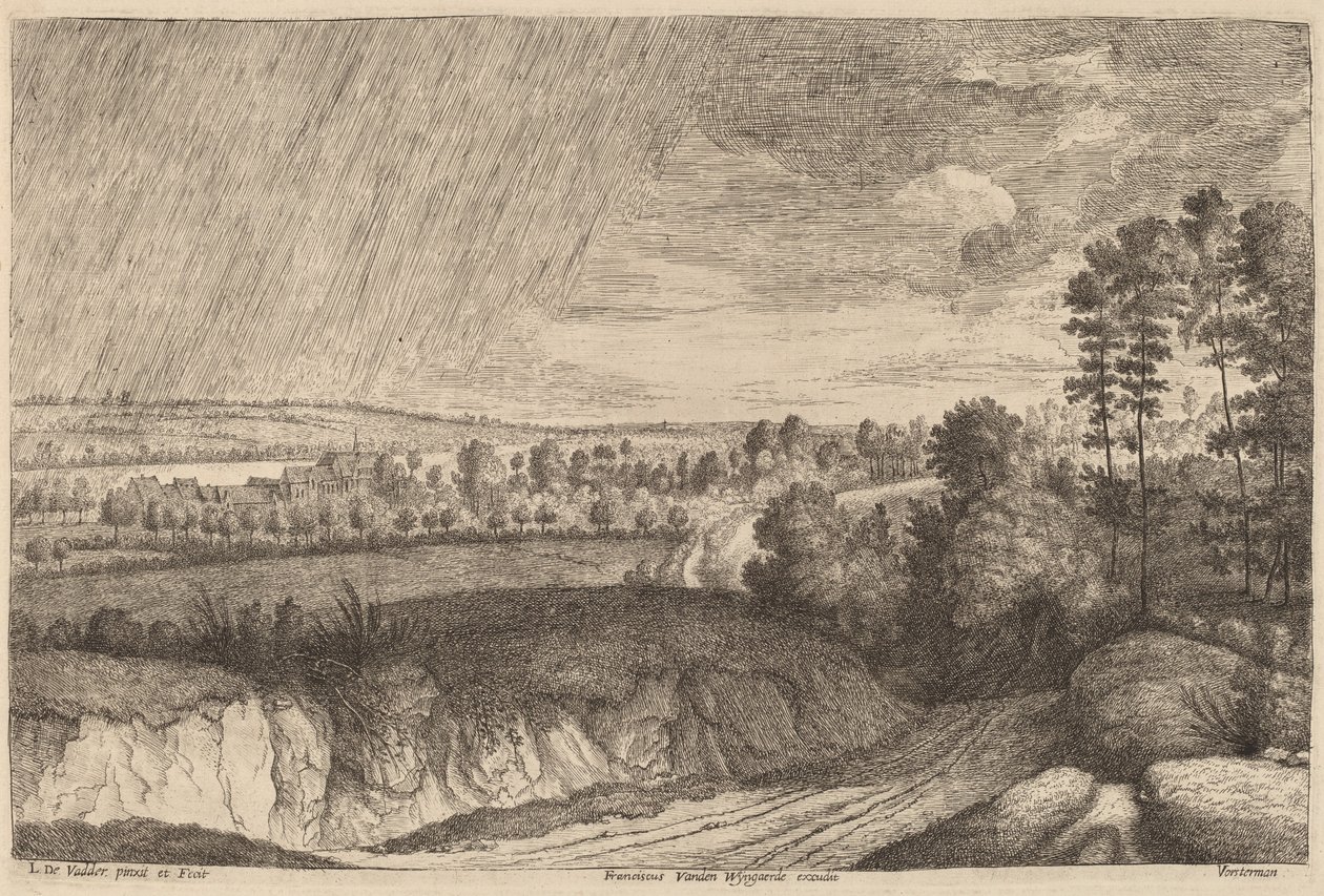 Paisagem chuvosa de Lucas Emil Vosterman, after Lodewijk de Vadder