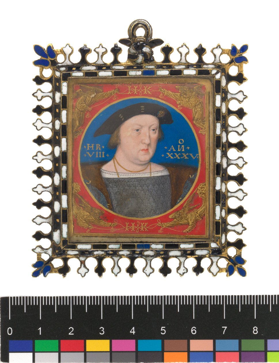 Henrique VIII, c.1525-27 (bodycolour on velino on card) de Lucas Horenbout or Hornebault