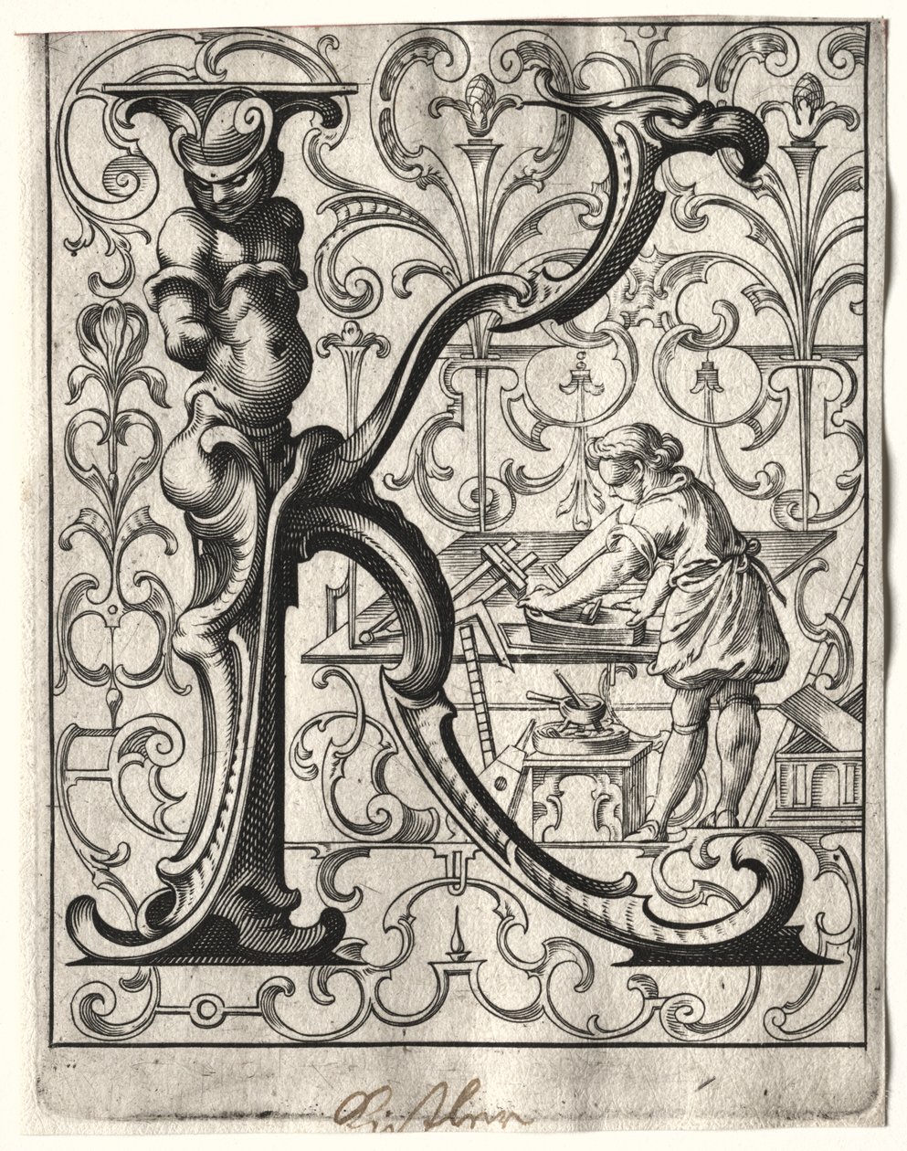 Novo livreto ABC: K, 1627. de Lucas Kilian