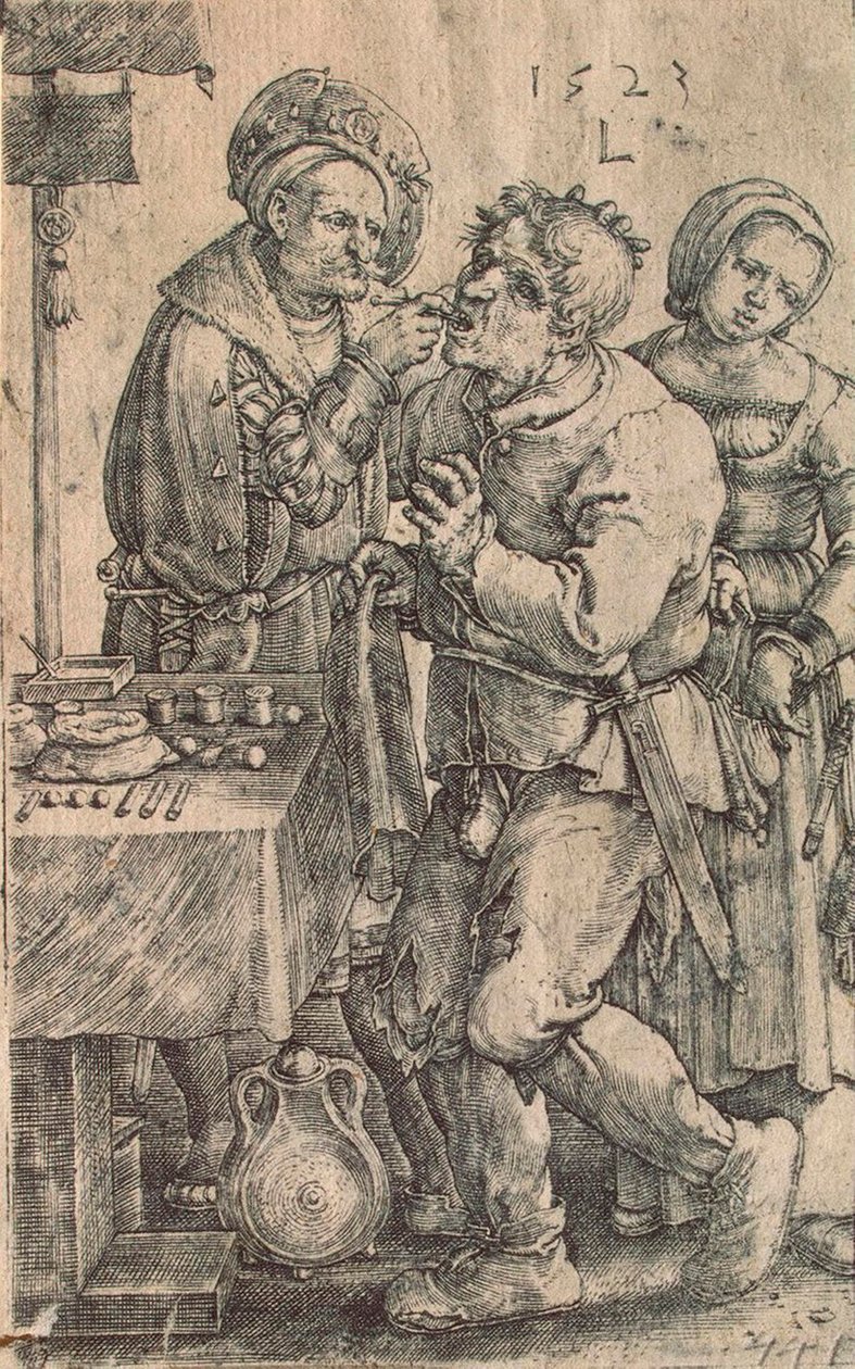 Dentista, 1523. de Lucas Leyden van